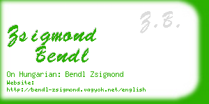 zsigmond bendl business card